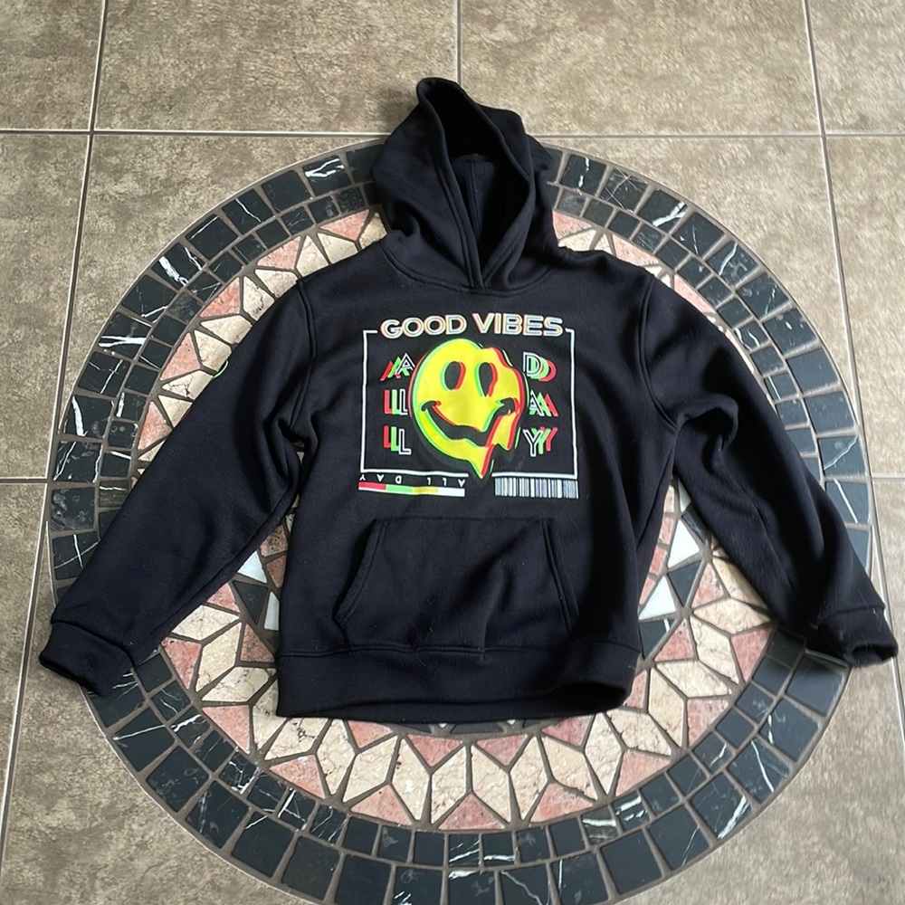 Brooklyn Cloth Black Good Vibes Hoodie: youth medium